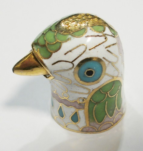 Fingerhut vogel emaille - vogel,