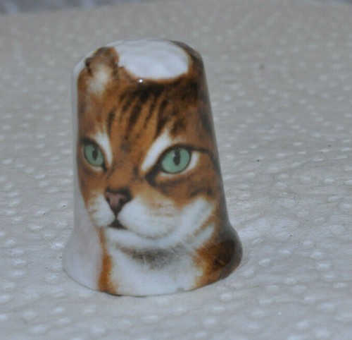 Porzellan fingerhut katze - porzellan,