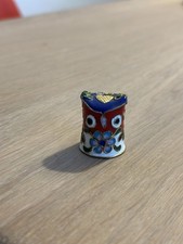 Vintage Fingerhut Eule Metall