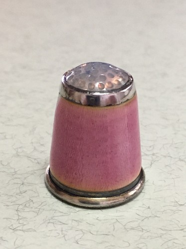 Fingerhut silber rosa emaille - fingerhut,