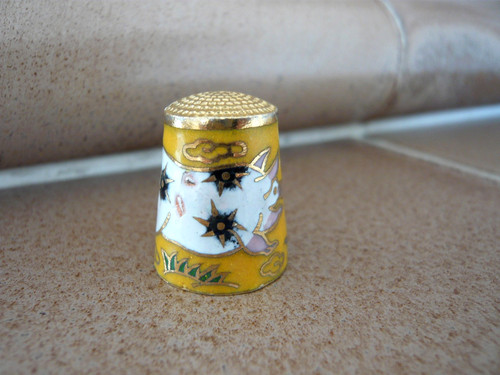 Cloisonne fingerhut mit - fingerhut,