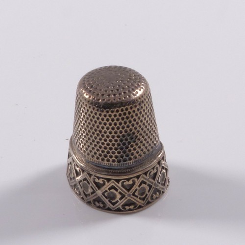 Fingerhut silber herz muster - fingerhut,